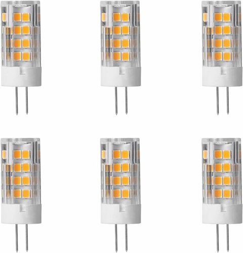 Kal-Lot De 6 Ampoules Led G4 5w Équivalent À 50w, 51 Led, 500 Lumens, Angle De Faisceau 360 Degrés, Ac/Dc 12v, Intensité Non Variable, Blanc Chaud 3000k