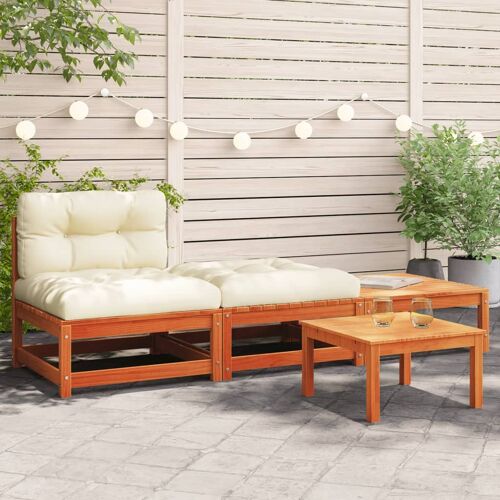 Vidaxl Canapé De Jardin Sans Accoudoirs Avec Coussins Et Repose-Pieds