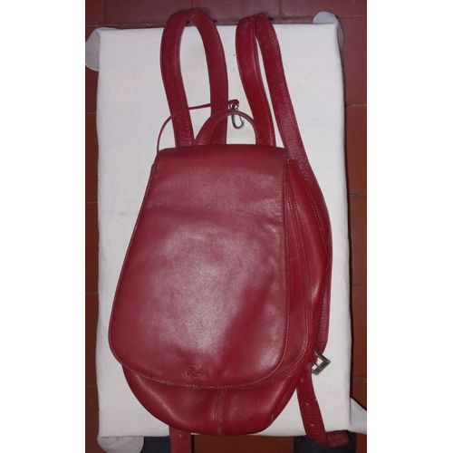 Sac à main / à dos Lacoste. Cuir rouge