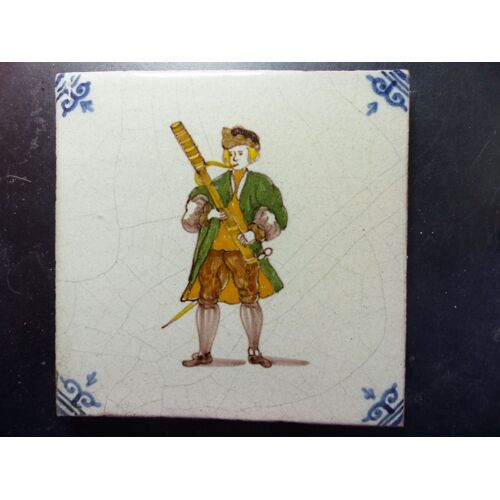 Carreau Vieux Metiers Tichelaar Makkum Hollande Musicien