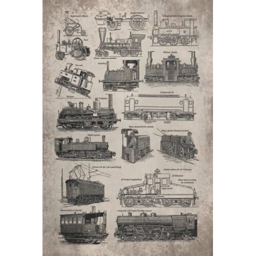 Vintage Train Undated Planner Weekly And Monthly: Vintage Train Print, Locomotive Print, 6 X 9 Inch, Minimalist Undated Planner, With Goal, With To Do ... Work, For School, Vintage Train Notebook Gift