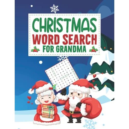 Christmas Word Search For Grandma: Adult Christmas Word Search Puzzle Books Large Print : Word Search Book For Grandmother And Nana