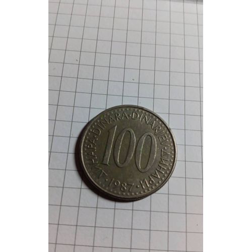 100 Dinars Yougoslavie 1987 Ref T20