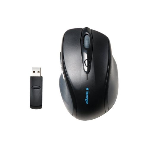 Kensington Pro Fit Full-Size - Souris - pour droitiers - optique - 6 boutons - sans fil - 2.4 GHz - récepteur sans fil USB - noir