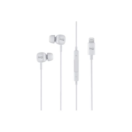 JAYM - Écouteurs avec micro - intra-auriculaire - filaire - Lightning - blanc