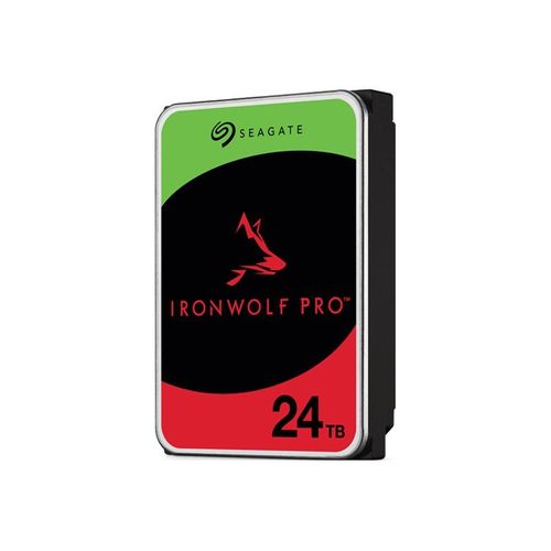 Seagate IronWolf Pro ST24000NT002 - Disque dur - 24 To - interne - 3.5" - SATA 6Gb/s - 7200 tours/min - mémoire tampon : 512 Mo - avec 3 ans de Seagate Rescue Data Recovery
