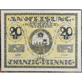 Billet Allemagne 20 Pfennig 1920 Neustadt I. Holstein Gra N28,2