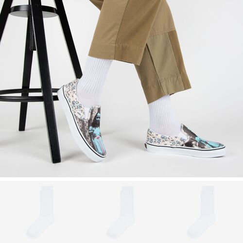 Pack Chaussettes X3 Crew Courir Blanc