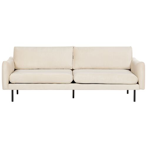Canapé 3 places en velours beige clair VINTERBRO