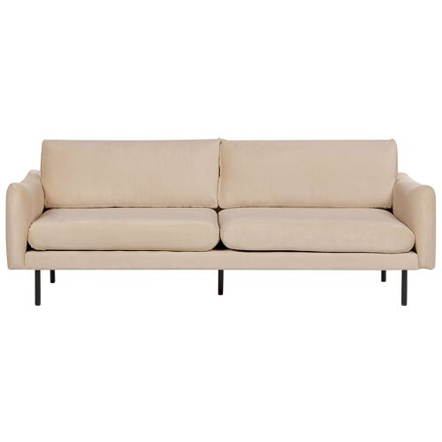 Canapé 3 places en velours beige VINTERBRO