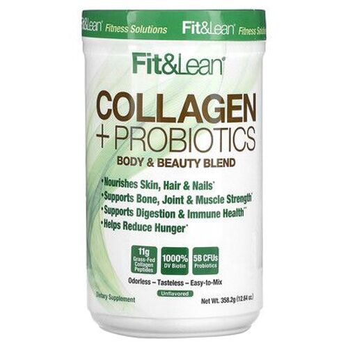 Fit & Lean Collagène + Probiotiques, Sans Arôme, 358,2 G 