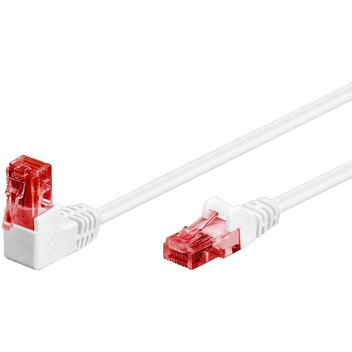 Goobay CAT 6 Câble Patch 1x 90° Coudé, U/UTP 5m blanc (CU) (LSZH)