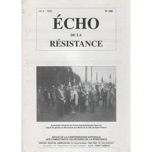 Écho De La Résistance, N°380, 1993