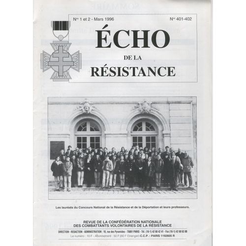 Écho De La Résistance, N°401-402, 1996