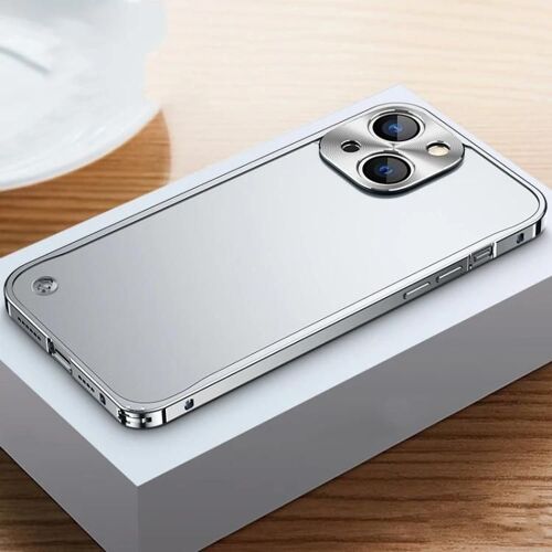 Coque Iphone 13 En Métal Givré - Argent, Protection Durable Argent