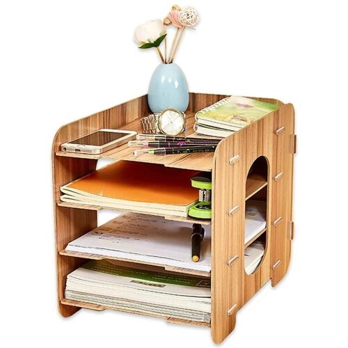 Classeur 4 Couches En Bois - Cherrywood Porte-Documents De Bureau Plateau Cherrywood