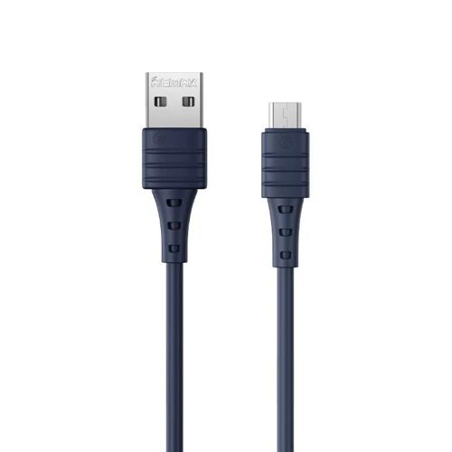 Micro USB Fast Charging Cable - 2.4A, 1m Length, High Elastic TPE - REMAX Blue Blue