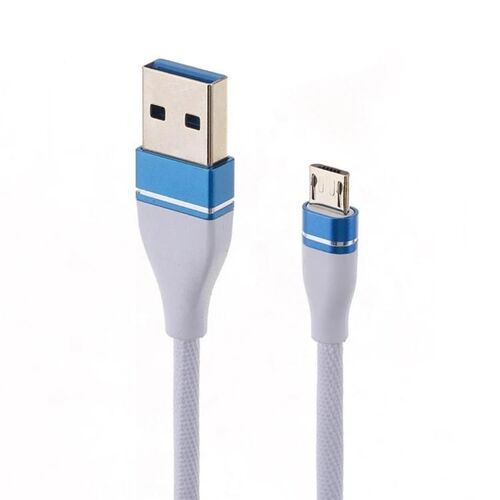 USB to Micro USB Charging Cable - 1m Nylon Weave for Galaxy, Huawei, Xiaomi, LG, HTC White