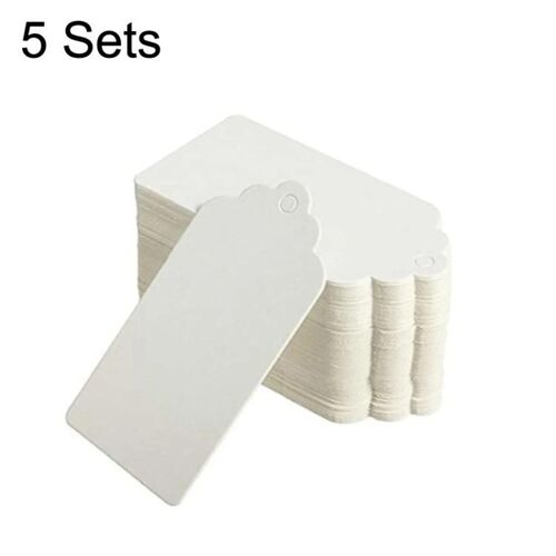 Étiquettes cadeaux en papier kraft - 5 ensembles de vagues design pour Noël et mariages blanc