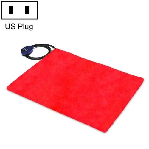 Coussin Chauffant Pour Animaux De Compagnie-40x30cm Rouge 12v Couverture Électrique Basse Tension Us Plug