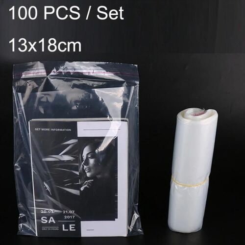Sacs À Bijoux Autocollants Transparents - 100 Pcs Pe Emballage, 13x18cm