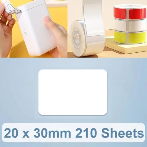 Autocollants thermiques en papier pour étiquettes - 20x30mm, 210 feuilles, compatible avec NiiMbot D101/D11, blanc