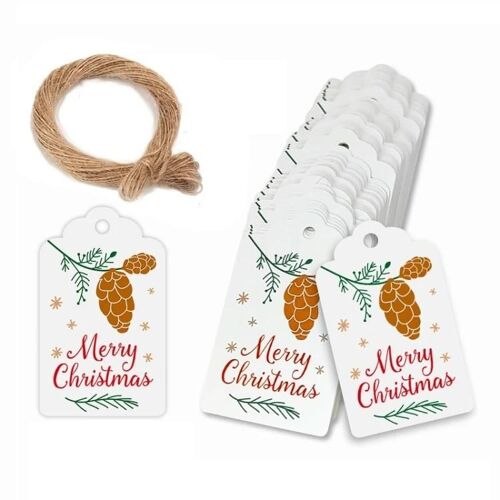 Étiquettes cadeaux en papier kraft de Noël - Paquet de 5 Set par, L-30 Taille L-30