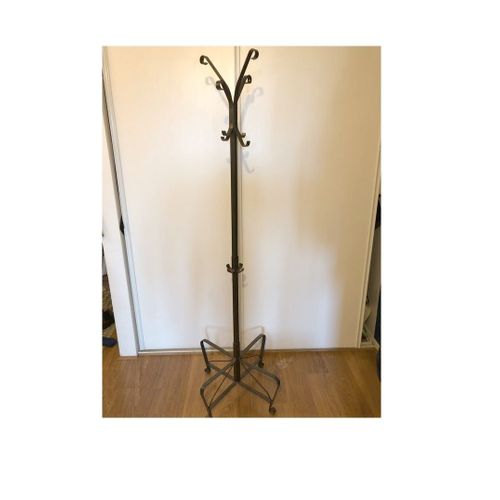 Grand Porte-manteau DESIGN FER Forgé 12 patères crochets perroquet style  industriel acier métal noir utile fonctionnelle an 70 robuste 185 x 60 cm Structure sur pied suspend  manteaux autres vêtement