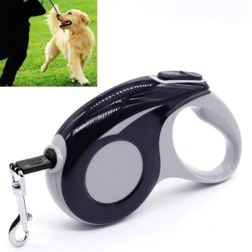 Laisse Rétractable Pour Chien - Corde De Traction Automatique De 3 M, Noir Noir