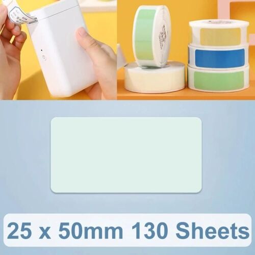 Autocollants thermiques en papier pour étiquettes - 25x50mm, 130 feuilles, vert menthe pour NiiMbot D101/D11 vert menthe