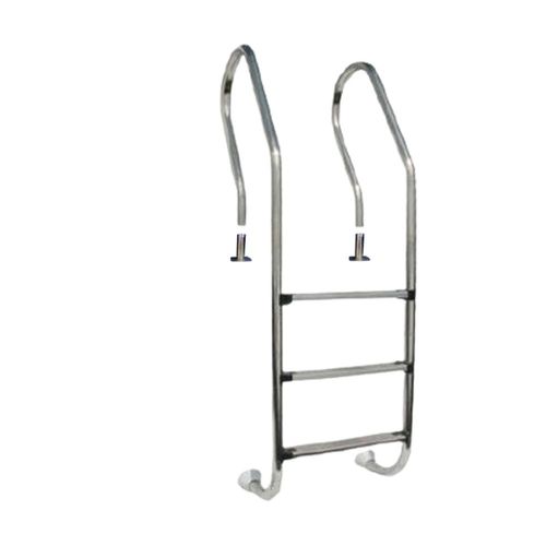 Echelle inox courbée pour piscine bois