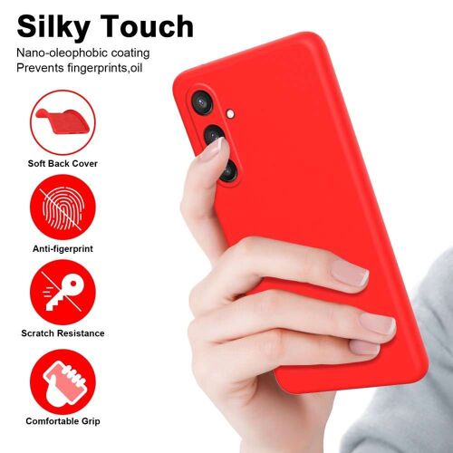 Coque pour Samsung Galaxy S24 Plus 5G - housse etui silicone gel fine + verre trempe - ROUGE