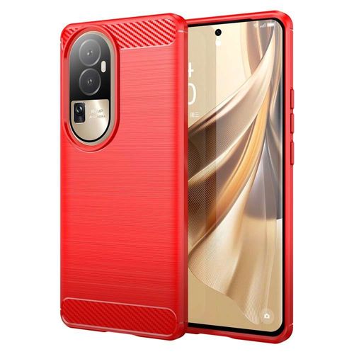 Coque Pour Oppo Reno 10 / 10 Pro 5g - Housse Etui Silicone Gel Carbone + Verre Trempe - Rouge