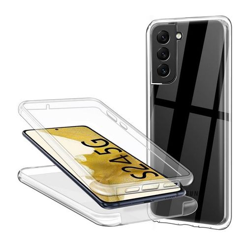 Coque Pour Samsung Galaxy S24 5g - Housse Etui Silicone Gel 360 Integrale + Film Ecran - Transparent
