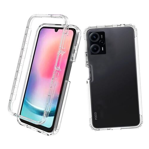 Coque pour Xiaomi Poco F5 5G / Redmi Note 12 Turbo - housse etui silicone gel 360 integrale + film ecran - TRANSPARENT