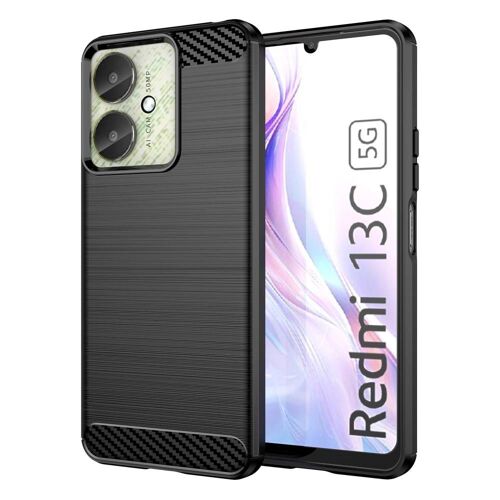 Coque pour Xiaomi Redmi 13C / Poco C65 / Poco M6 5G - housse etui silicone gel carbone + film ecran - NOIR