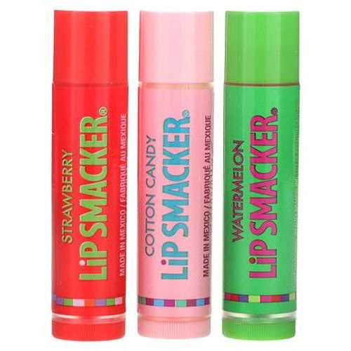 Lip Smacker Original & Best Flavors, Baume À Lèvres, Fraise, Barbe À Papa, Pastèque, Paquet De 3, 4 G Chacun 