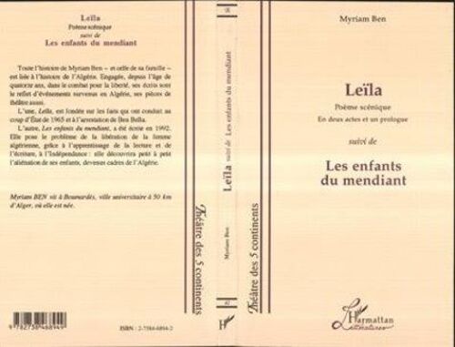 Leïla - Suivi De Les Enfants Du Mendiant - Poème Scénique En Deux Actes Et Un Prologue, - Montpellier, Théâtre De La Jetée, Atelier Théâtr'elles, 31 Mars 1995