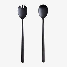 Couverts À Salade En Acier Inoxydable 2 Pièces Sornia Noir