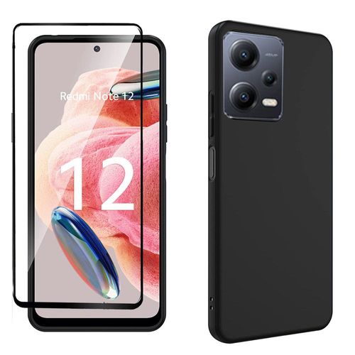 Pack coque noire en TPU et protection écran complet vitre full cover noir en verre trempé pour Xiaomi Redmi Note 13 Pro Plus 5G / Redmi Note 13 Pro+ 5G - XEPTIO