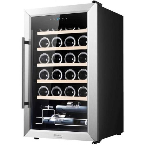 Cecotec Cave à Vin GrandSommelier 24000 INOX Compressor. Capacité pour 24 Bouteilles, Rendement élevé avec Compresseur, Température réglable, Seulement 42 DB, Efficacité énergétique G
