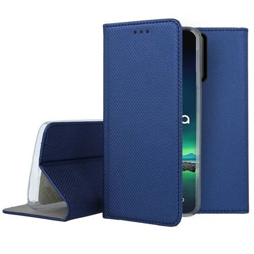 Housse pour Motorola Edge 40 Neo - etui coque pochette portefeuille + film ecran - BLEU MAGNET