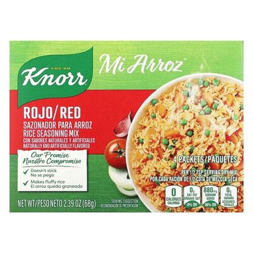 Knorr Mi Arroz, Mélange D'épices Pour Riz, Rouge, 4 Sachets, 68 G