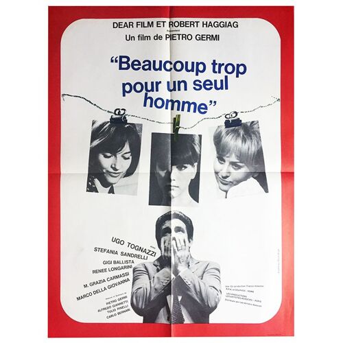 Beaucoup Trop Pour Un Seul Homme (L'immorale) - Véritable Affiche De Cinéma Pliée - Format 60x80 Cm - De Pietro Germi Avec Ugo Tognazzi, Stefania Sandrelli, Renée Longarini - 1967