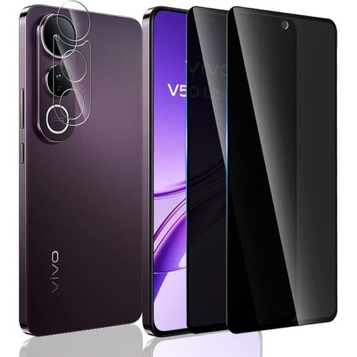 CAUC-Verre Trempé Pour Xiaomi Poco C75 / Redmi 14C Anti-Espion Verre Trempé 2 Pièces + 1 Pièces Arrière Caméra Verre Trempé,Anti-Spy/Anti Rayures/Sans Bulles Protection Pour Xiaomi Redmi 14C