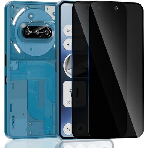 CAUC-Verre Trempé Pour Nothing Phone 3a Anti-Espion 2 Pièces + 1 Pièces Arrière Caméra Verre Trempé, 9H, Anti Rayures, Sans Bulles Pour Nothing Phone 3a Anti-Spy Protection d'écran