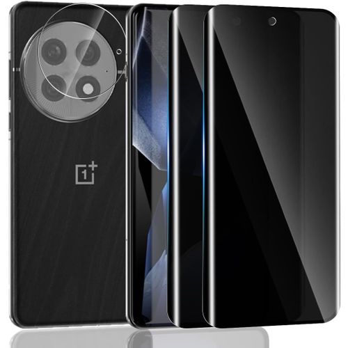 CAUC-Verre Trempé Pour OnePlus 13 Anti-Espion 2 Pièces + 1 Pièces Arrière Caméra, 9H, Anti Rayures, Sans Bulles, 3D Couverture Complète Protection Écran pour OnePlus 13