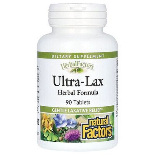 Natural Factors Ultra-Lax, Formule Végétale, 90 Comprimés 