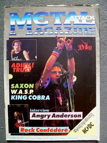 Metal Attack Magazine N°25, Ocotobre 1985, Trust, Dio, Wasp, Saxon, King Cobra, Acdc, Russ Meyer, Girschool, Billy Idol