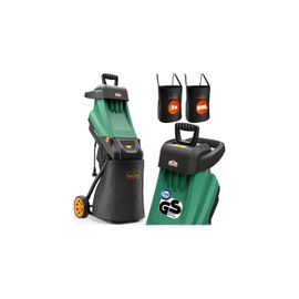 Broyeur de végétaux Électrique 2400W Bac De Ramassage Sac Collecteur 2x50L Outil De Jardin Électroportatif